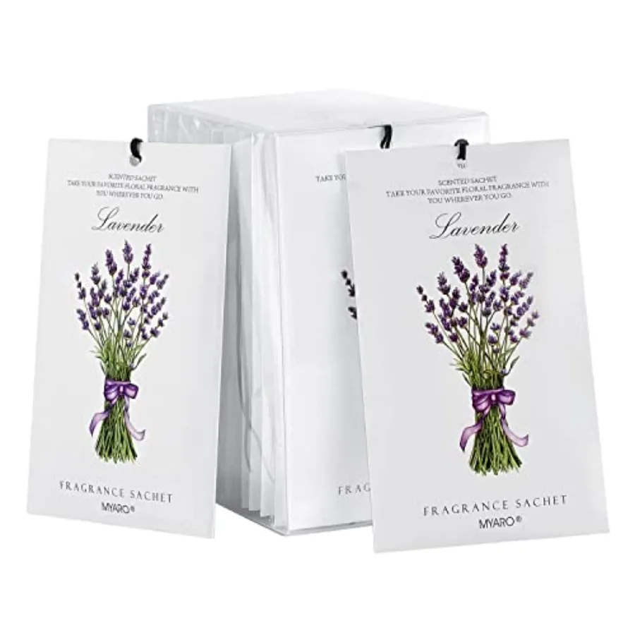 

12 Pack Lavender Scented Sachets Odor Eliminator and Air Freshener for Drawer Closet Car Shoes Gym Bag Suitcase Home Fragrance