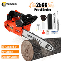 CONENTOOL 12 Inch Handheld Oil Chainsaw Woodworking Logging Pruning Saw Cutting Wood Electric Garden Tools Chain Saw 25CC 230ML