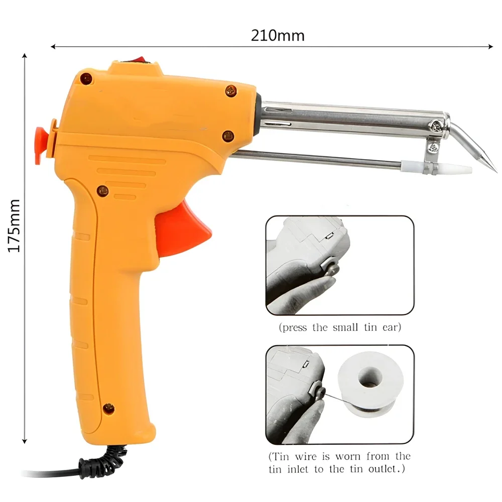 Pistola per saldatura manuale 60w riscaldamento esterno ferro elettrico per riparazione circuito saldatura saldatore spina EU 220V