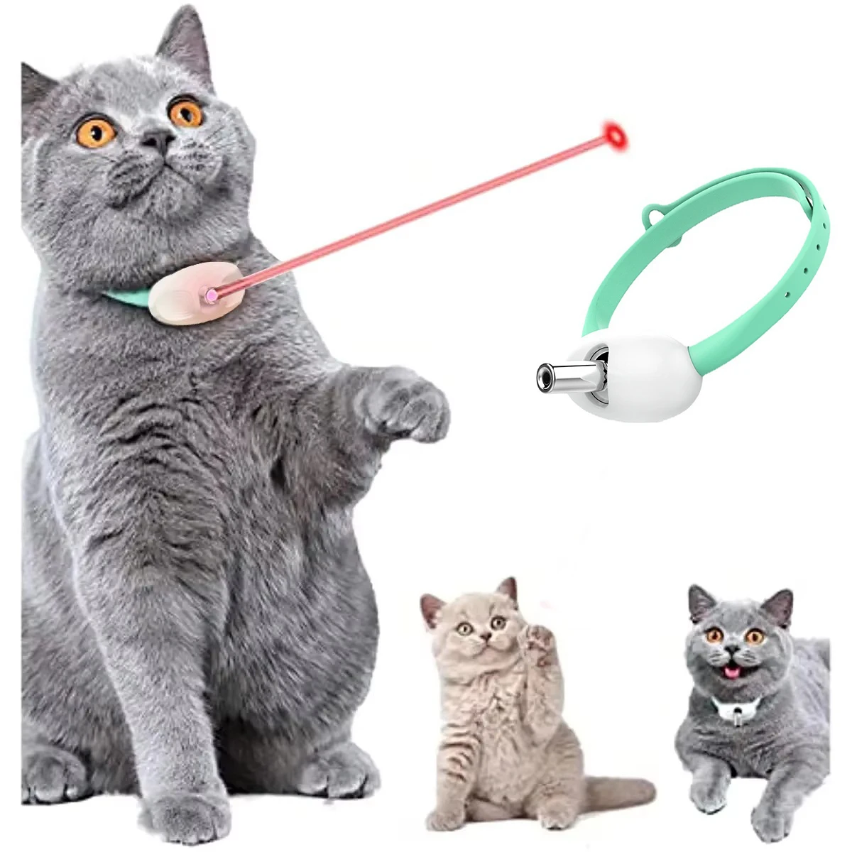 Automatic Cat Toy Intelligent Laser Cat Collar Laser Electric USB Charging Kitten Amusing Toys Interactive Training Pet Supplies