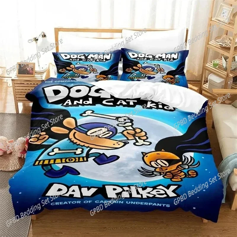 

3D Print Cartoon Dog Man Comfortable Duvet Quilt Cover Pillowcase Bedding Set Children Bedroom Decoration Home Textile