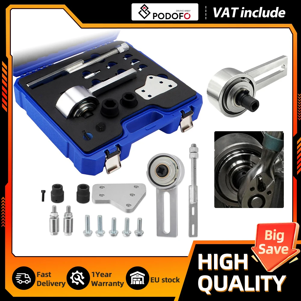 Outil de démontage et de réglage de la poulie de vilebrequin Podofo 303-1611 pour réparation automobile Ford 1.0T ECOBOOST avec étui de transport