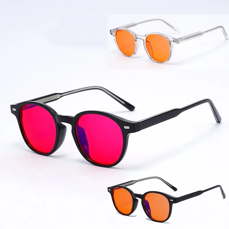 Square Anti Blue Light Women Sunglasses UV400 Red Orange Lens Men Outdoor Driving Sun Glasses Game Anti Radiation Computer Eyewe