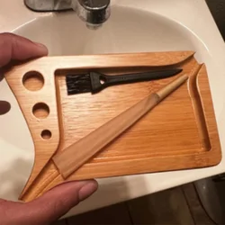3pcs Wooden Bamboo Trays Rolling papel para fumar with Brush Holder Dinner Plate Serving Table Plate Storage Tray