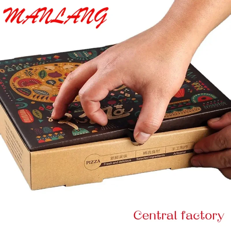 Papel ondulado, Food Grade Pizza Box com logotipo, Dough Proofing Storage, Pizza Slice Pack Box, Custom, Eco Friendly