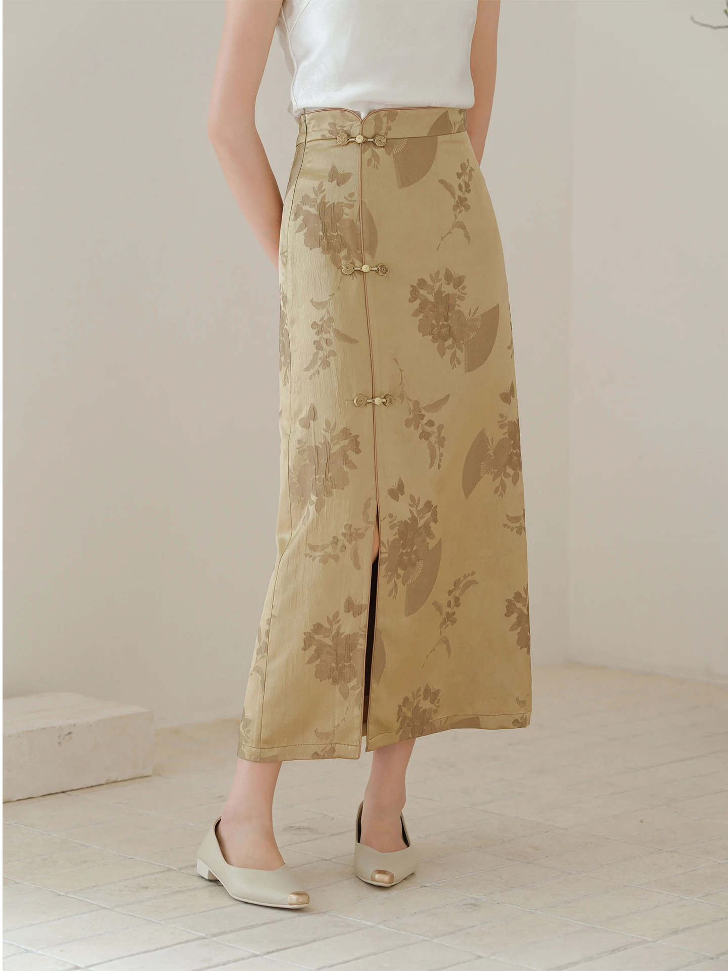 

Elegant Slim Fit Floral Embroidery Skirt Women's Fashion Spring 2026 New Retro Chinese National Style Casual Hanfu Skirt