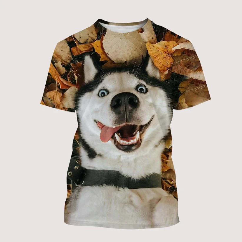 

Футболки с 3D принтом Funny Dogs Husky Malamute, уличная одежда для мальчиков и девочек, повседневная модная футболка с круглым вырезом, детские футболки, топы, одежда