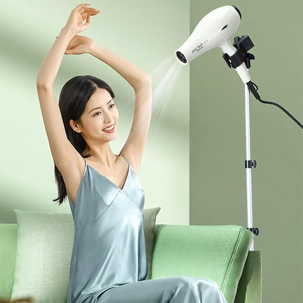 

Телескопическая регулируемая подставка для фена Регулируемая высота Складной вертикальный держатель для фена Стабильная основа Hands Free