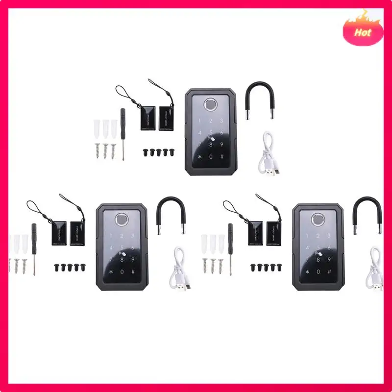 

ABYP 3X Smartkey Lock Box, Home Key Wireless Smartlock Box, Electronic Key Box App Digital Code Bluetooth Key Safe For Host