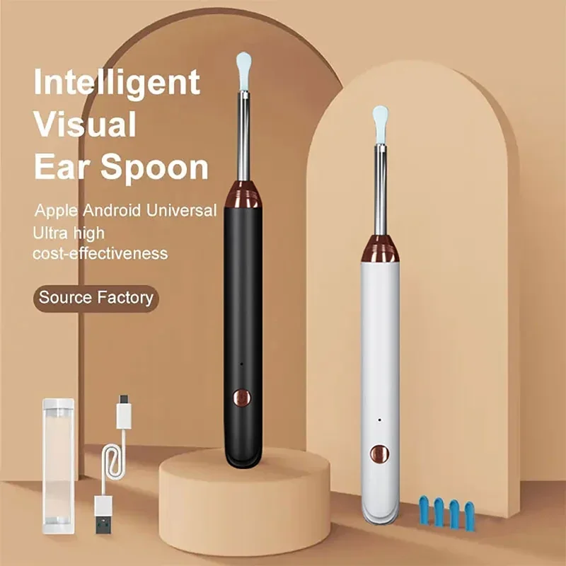 Tinsol Smart Visual Ear Cleaner 1296P Ear Sticks Otoscope USB C Charging Endoscope Wax Removal Tool Earpick Camera Health Care