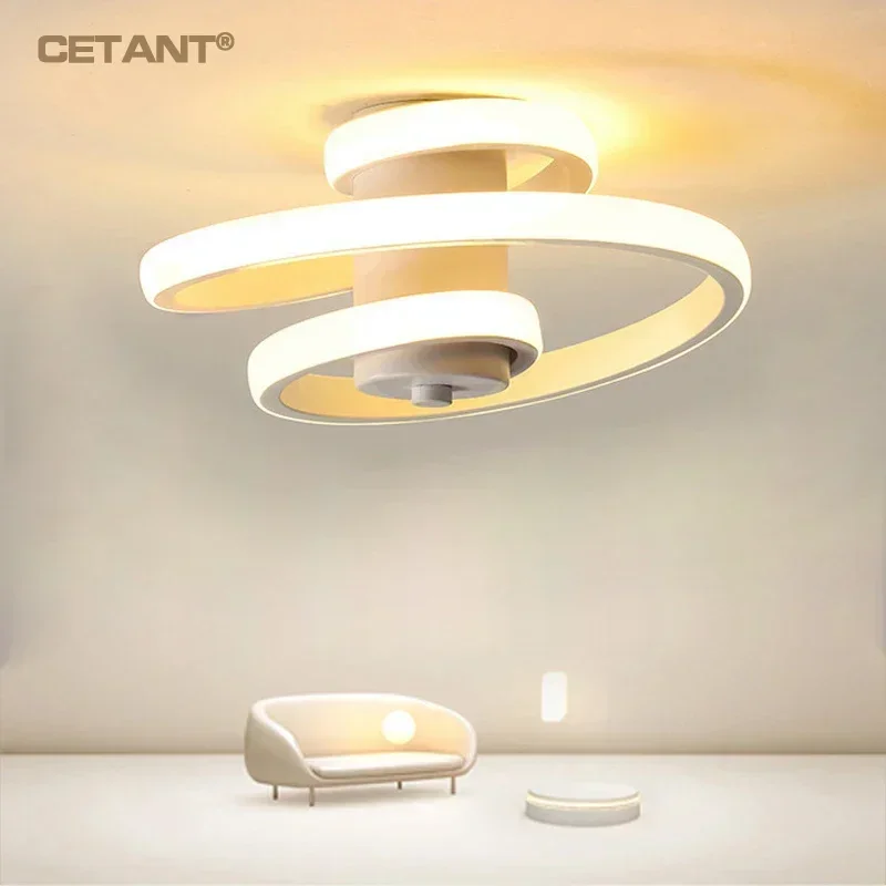 

Modern LED Ceiling Light Design Lamp Black/White Spiral For Living Room Bedroom Corridor Aisle Home Decorative Lighting Fixtures