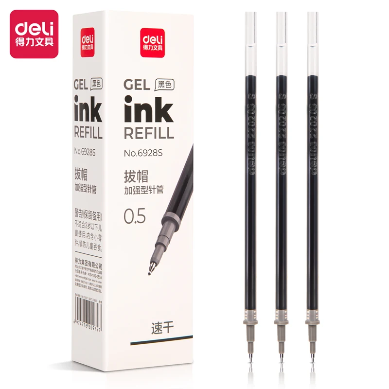 

Deli 20pcs 0.5mm Black Ink Gel Pen Refill School Supplies Office Pen Refill High quality pen Stationery