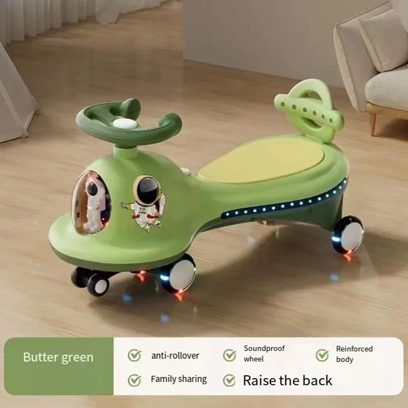 Children's Twister Car Scooter Walker Yo-yo Car 1-6 Years Old Adults Can Sit Anti-rollover Silent Wheel Music Lights Toys Car