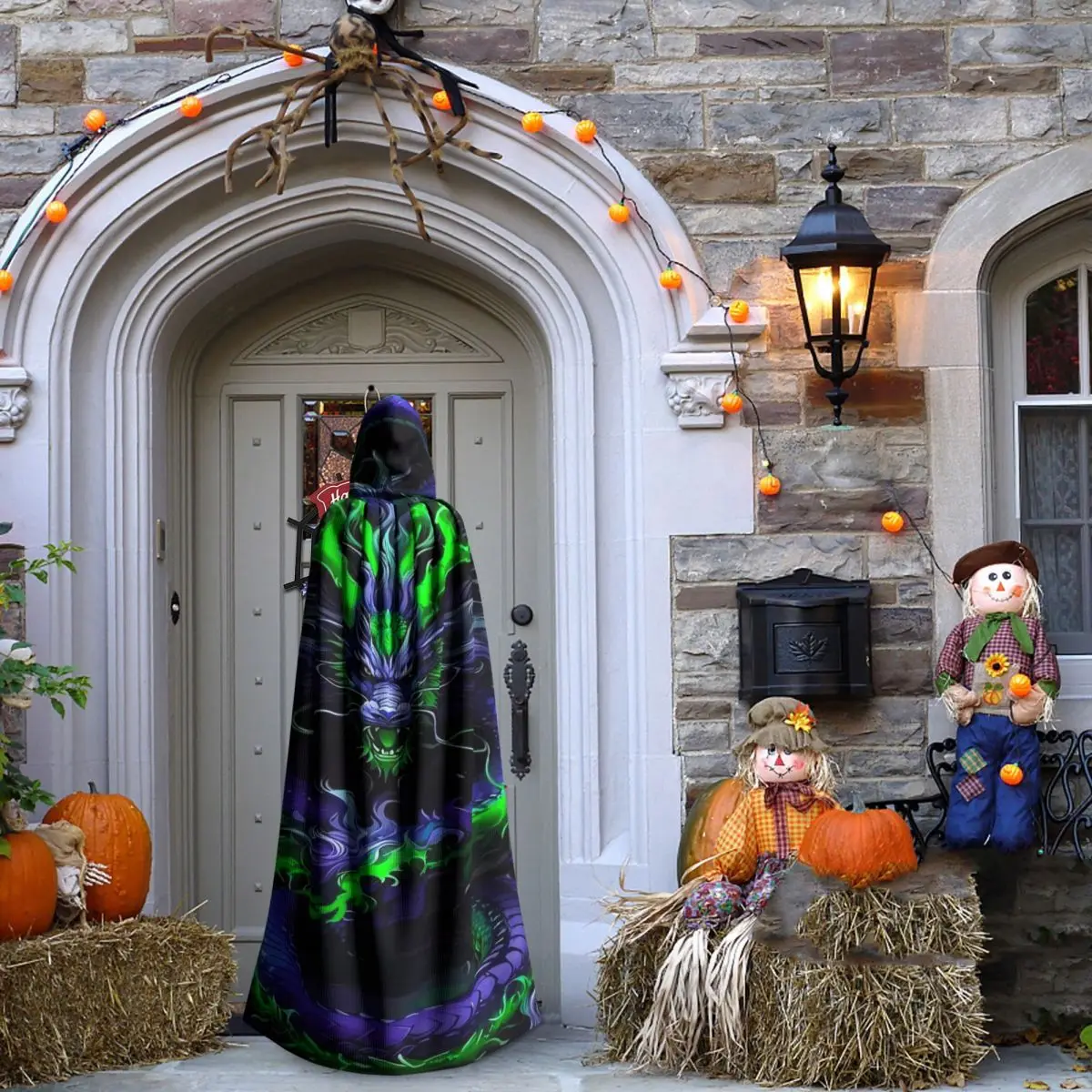 Длинный плащ с капюшоном в стиле племени Дракона, средневековый костюм ведьмы, накидка для косплея, пальто на Хэллоуин для взрослых, унисекс