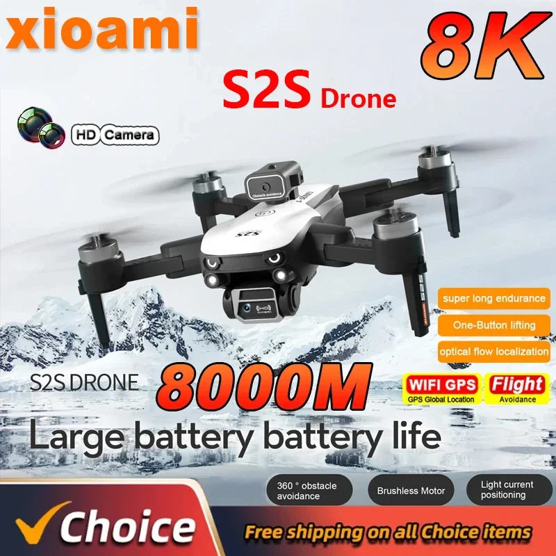 For Xiaomi S2S Drone 5G Launching Water Bomb Brushless Power Electric Adjustment 3 Camera Drone Quadcopter for Adult Child Toys