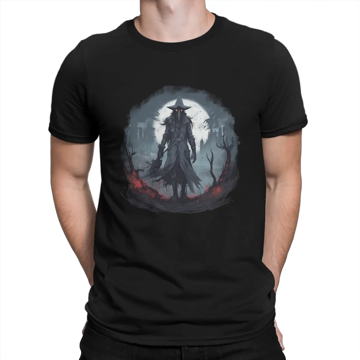 SCP Plague Doctor Creative TShirt for Men Bloodborne Horror Design Round Collar Pure Cotton T Shirt Personalize  OutdoorWear