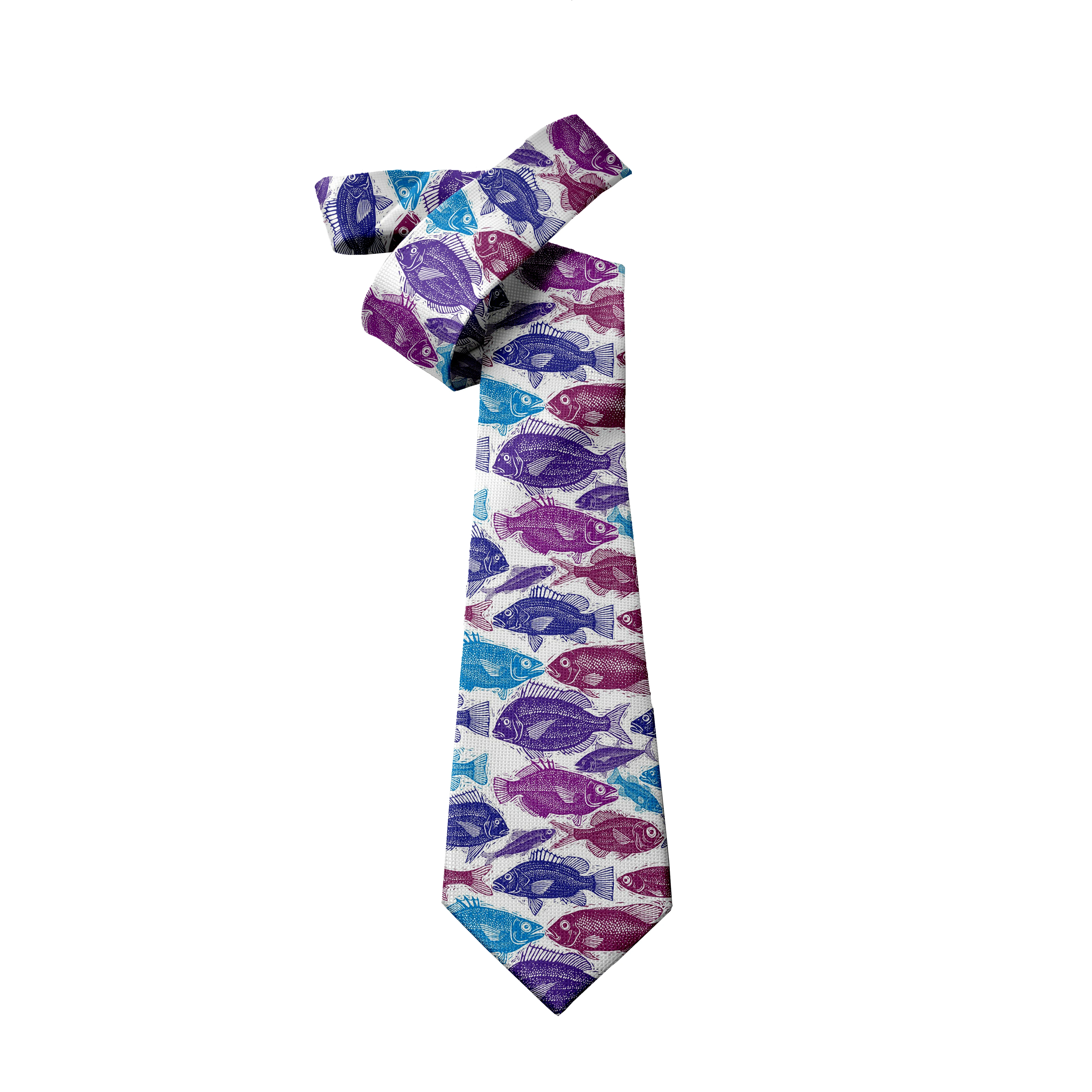 Corbata de pescado divertida para hombre, corbata neutra con estampado 3d, patrón de peces de mar profundo, corbata de negocios informal creativa, estilo de moda, nuevo diseño