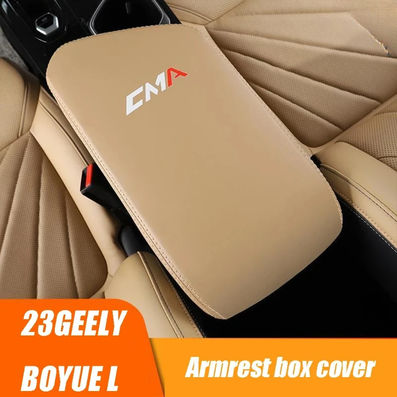 Leather Armrest Box Protective Cover For Geely Boyue L 2023 Central Control Storage Trim Interior Mod Parts
