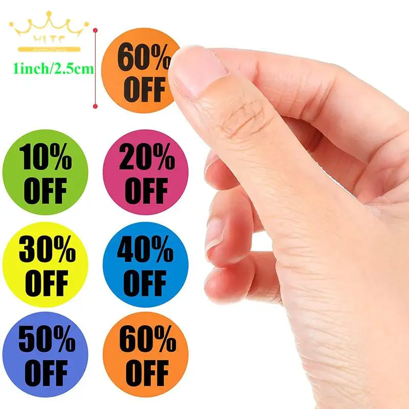 1 Inch Product Discount Self-Adhesive Sticker Label 500Pcs/roll