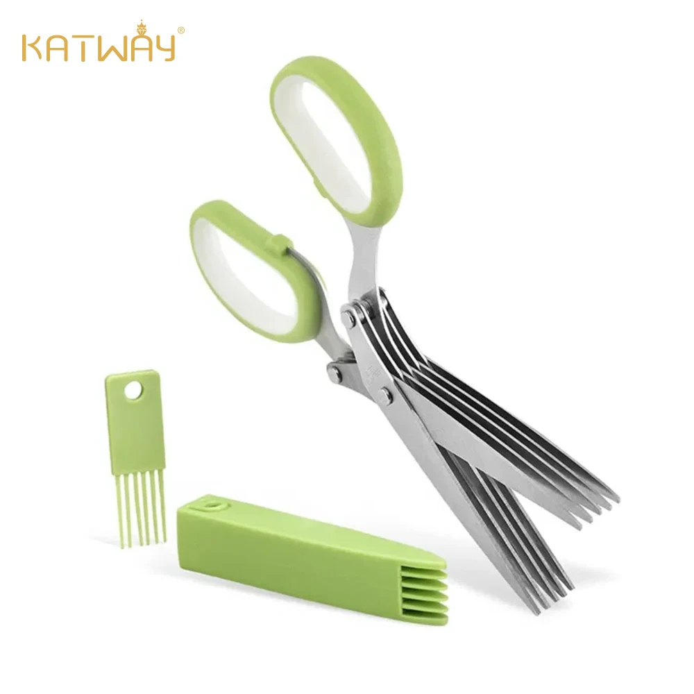 

Многофункциональный 5-слойный кухонный нож и ножницы-измельчитель из нержавеющей стали HH-AA613