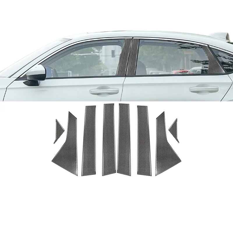 

6 шт. автомобильная полоса, дверное окно для Honda Civic Sedan 11th 2022, накладка, наклейка на колонку из ПК, аксессуары для стойки