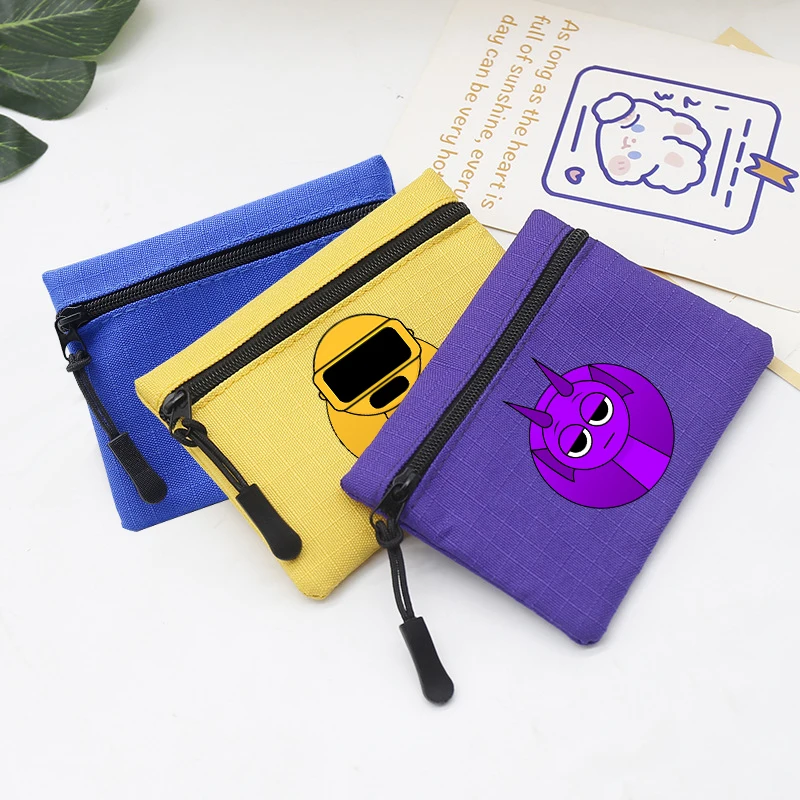 Sprunki Children's Coin Purse Cute Anime Wallet Fashion Cartoon Zipper Earphone Cable Card Money Storage Boys Girls Small Pouch