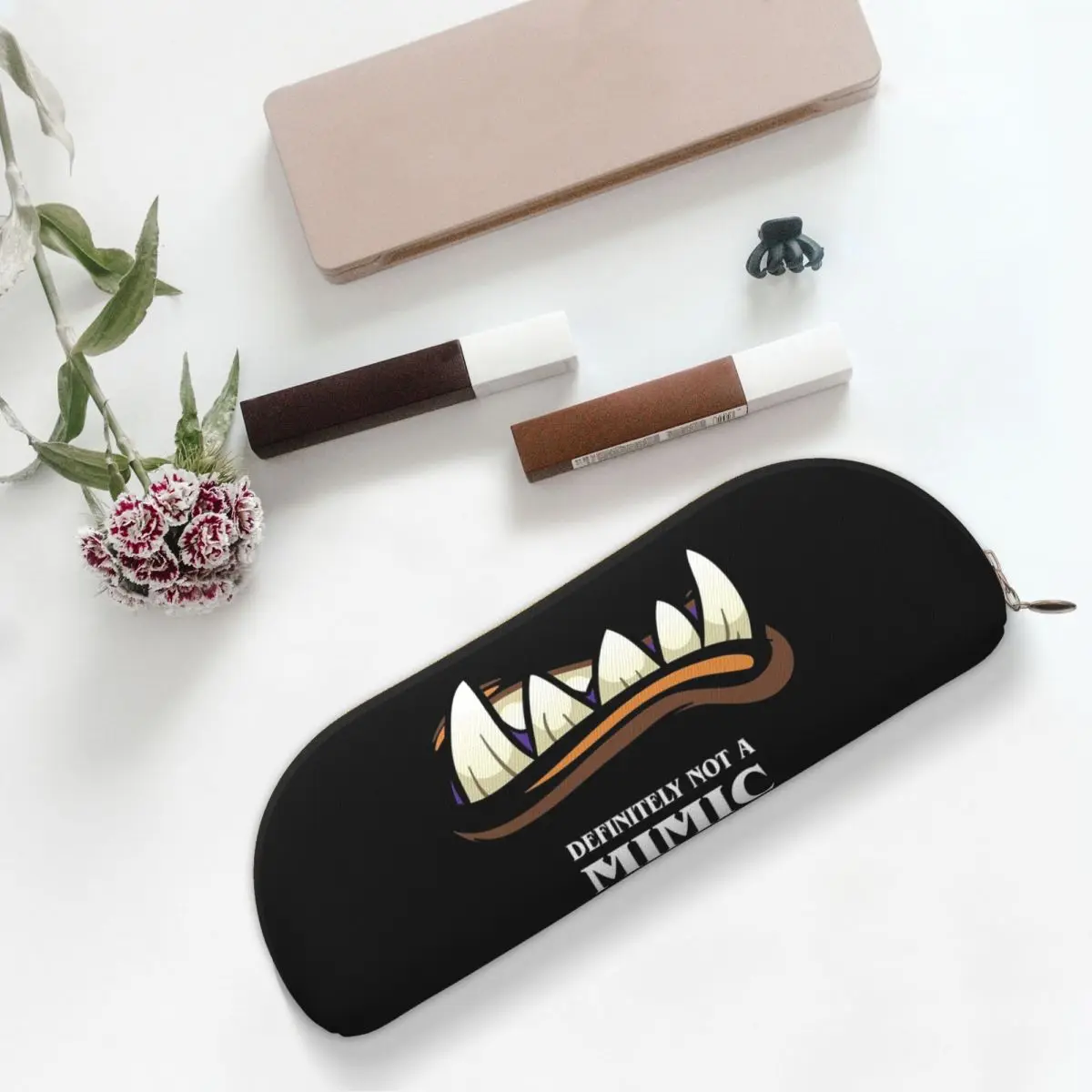 Definitivamente não é um imitador de mesa rpg gaming lápis casos bolsa de lápis grande caixa de caneta de armazenamento saco de lápis para meninos meninas presentes