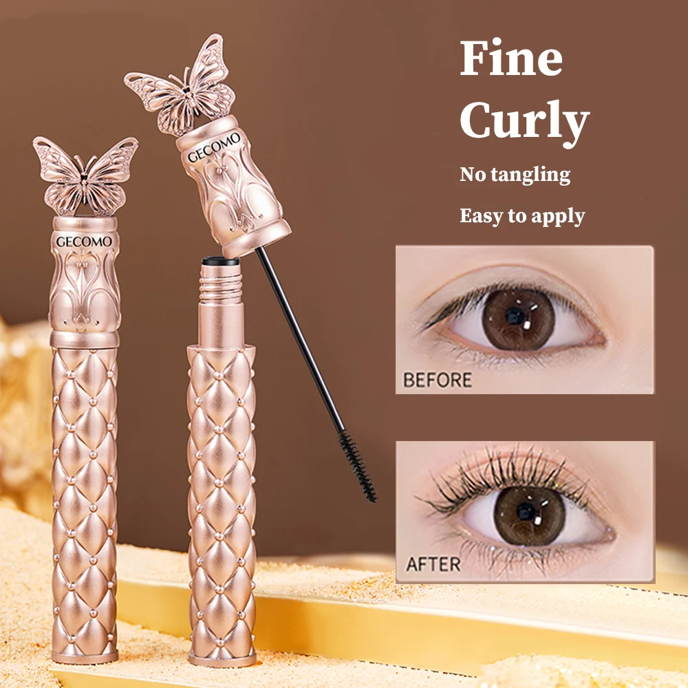 GECOMO Butterfly Flying Volume Mascara Curl Long-lasting Makeup Thin Brush Eyelash Primer Shape