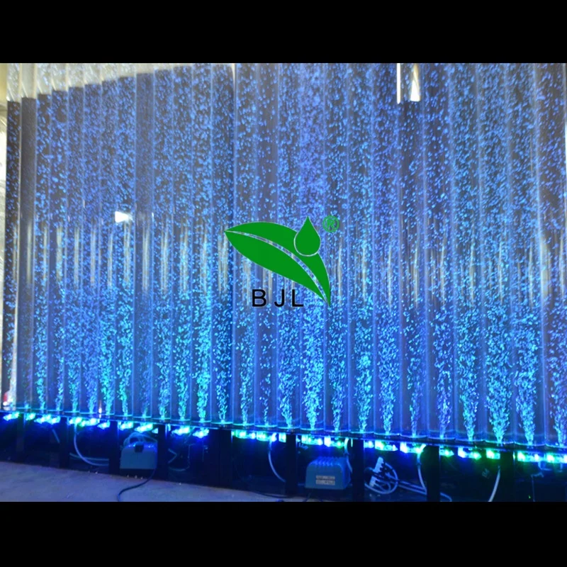 Custom, indoor floor standing led lighting acrylic water bubble wall for restaurant decorations