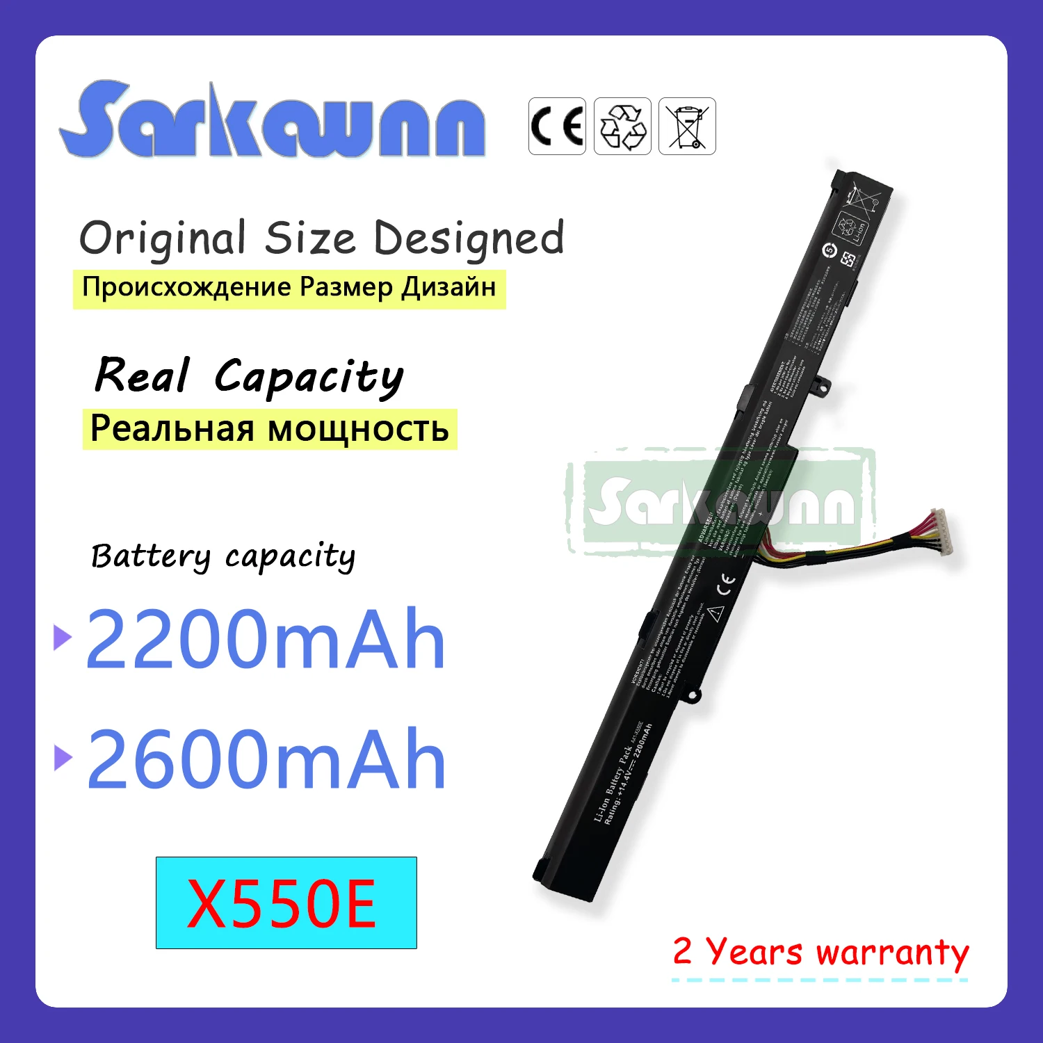 

SARKAWNN 4CELLS X550E Laptop Battery For ASUS R751 R751J R751JA R751JB R751JK R751JM R751JN R751JX R752 R752L R752LA