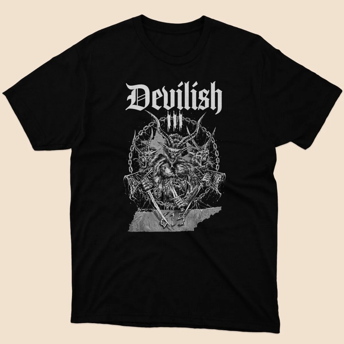 Devilish the Trio Music T-Shirt Black Size S to 5xl