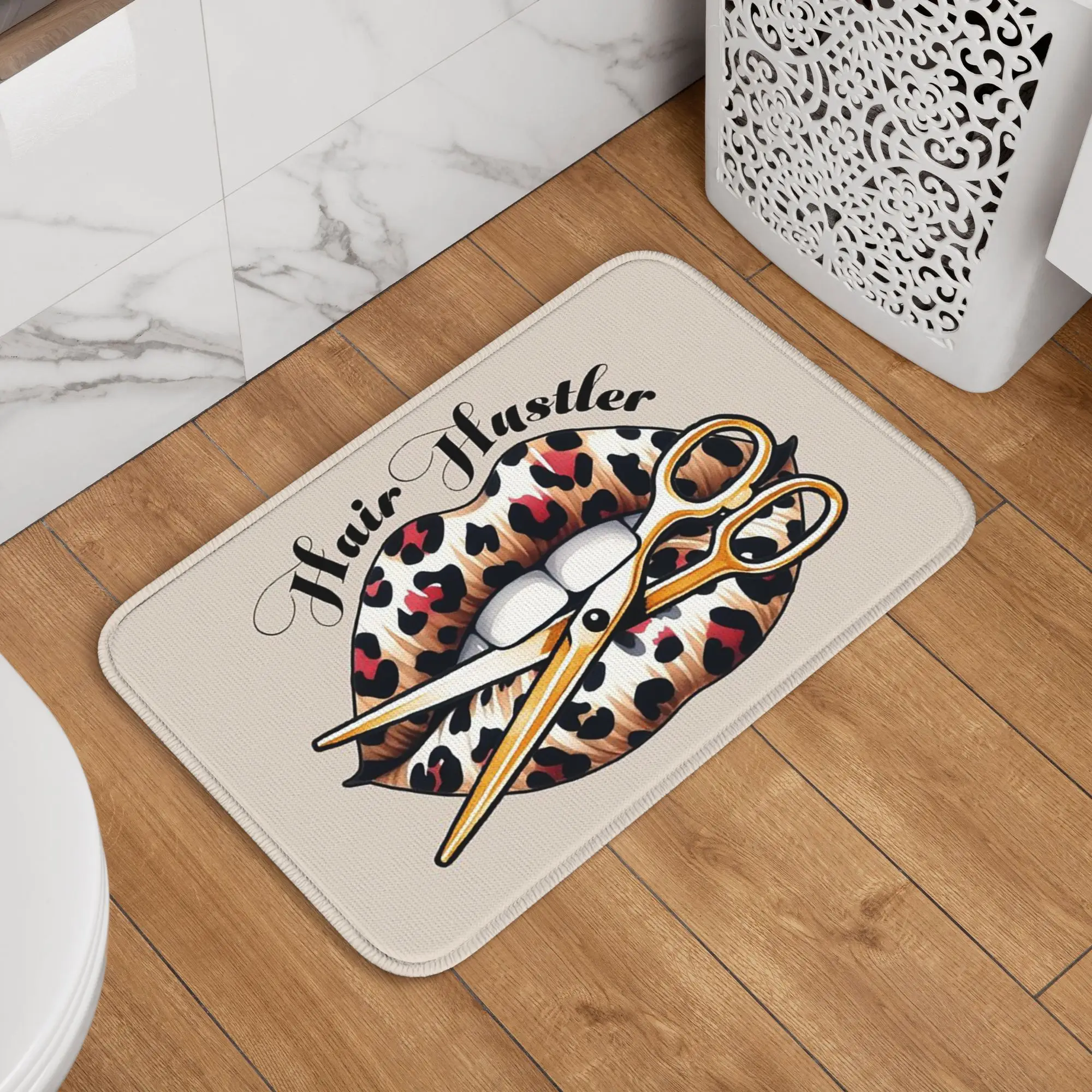 Hair Hustler Hairstylist Hairdresser Doormat Sand Scraping Carpet Rug Kitchen Entrance Home Floor Mat for Bathroom Footpad Mats