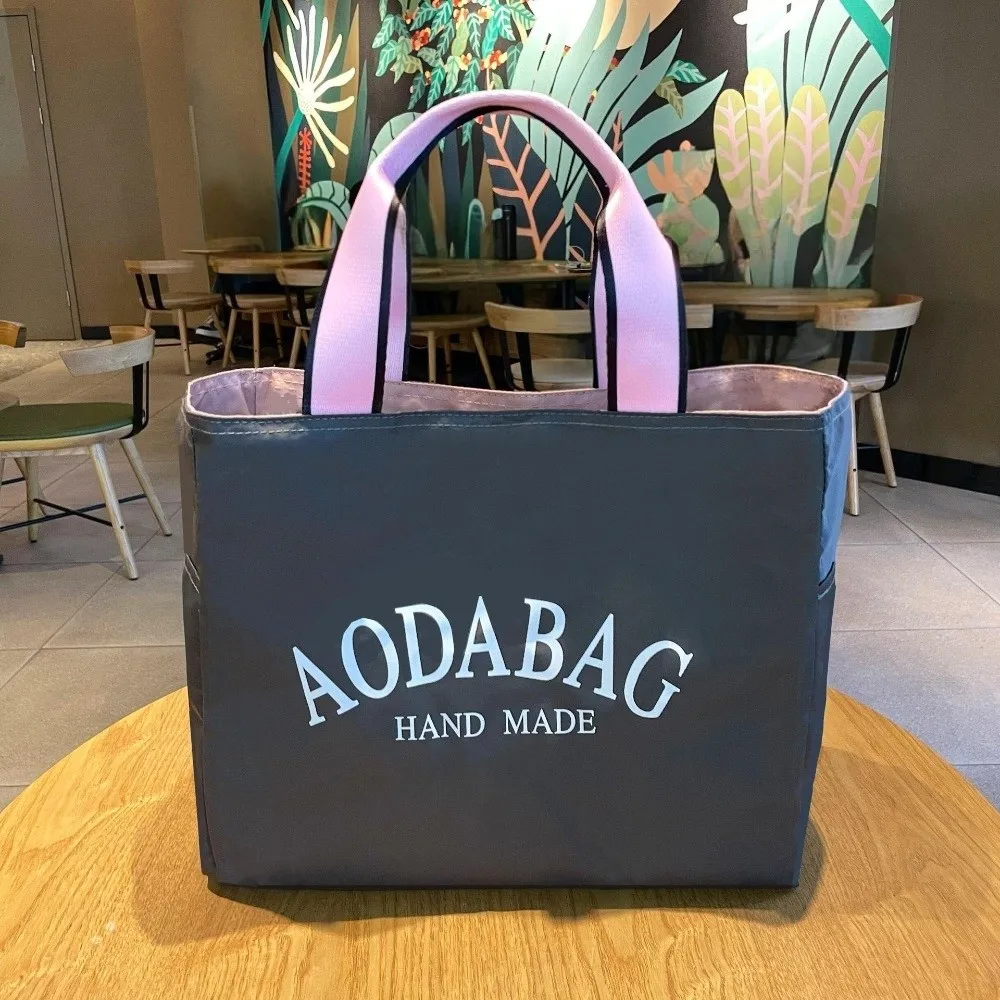 

Повседневная простая сумка-тоут с буквами контрастного цвета, большая вместительная сумка для обеда, портативные сумки для мамы