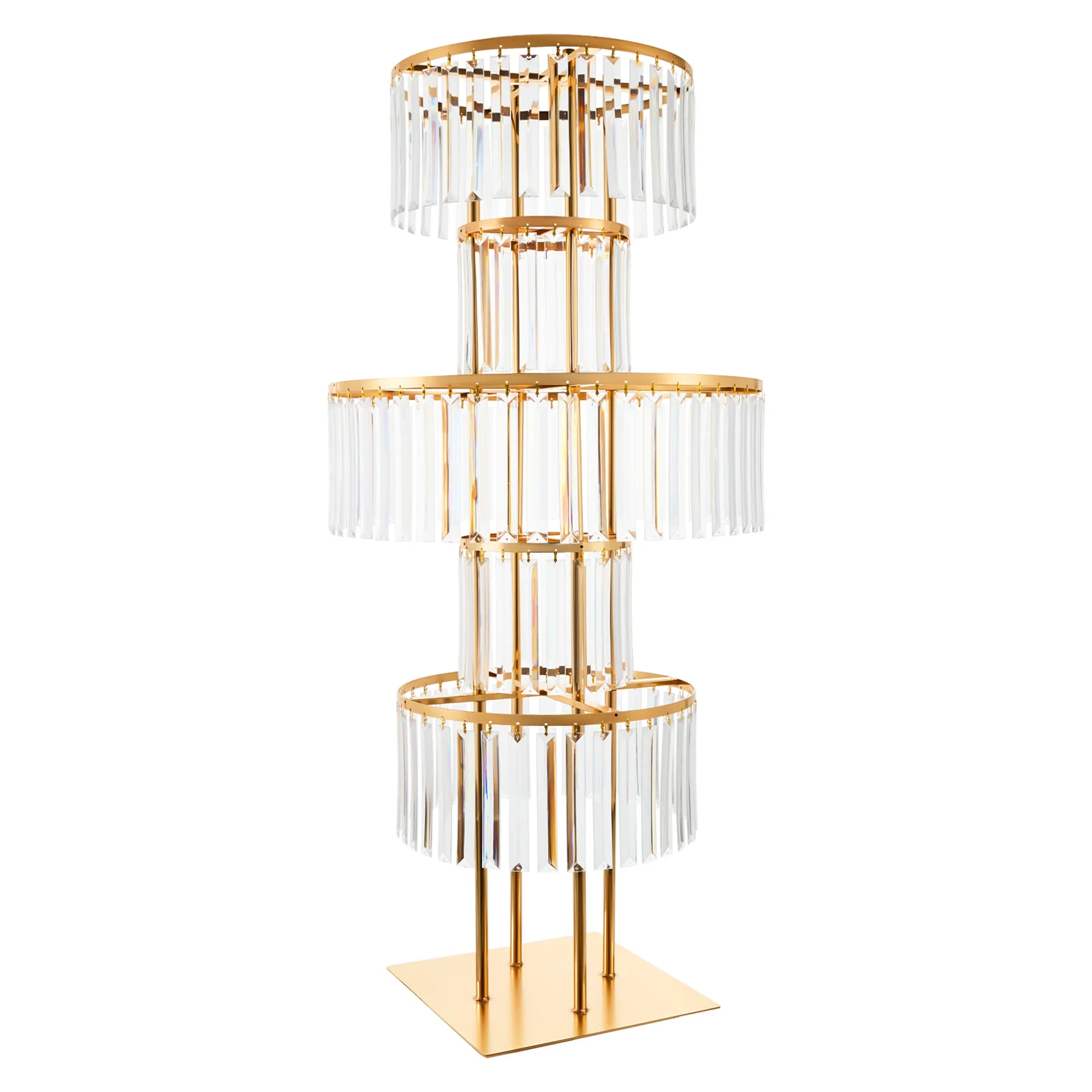 

Crystal Flower Stand with Adjustable Height – Gold Finish and Sturdy Base