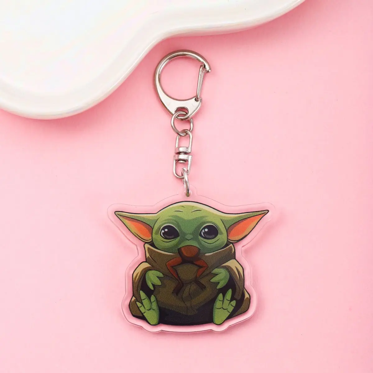 Anime Yoda Acrylic keychain accessaries Cartoon funny Bag Pendant Gift cute bag charm Keyring Friends Fans Gifts