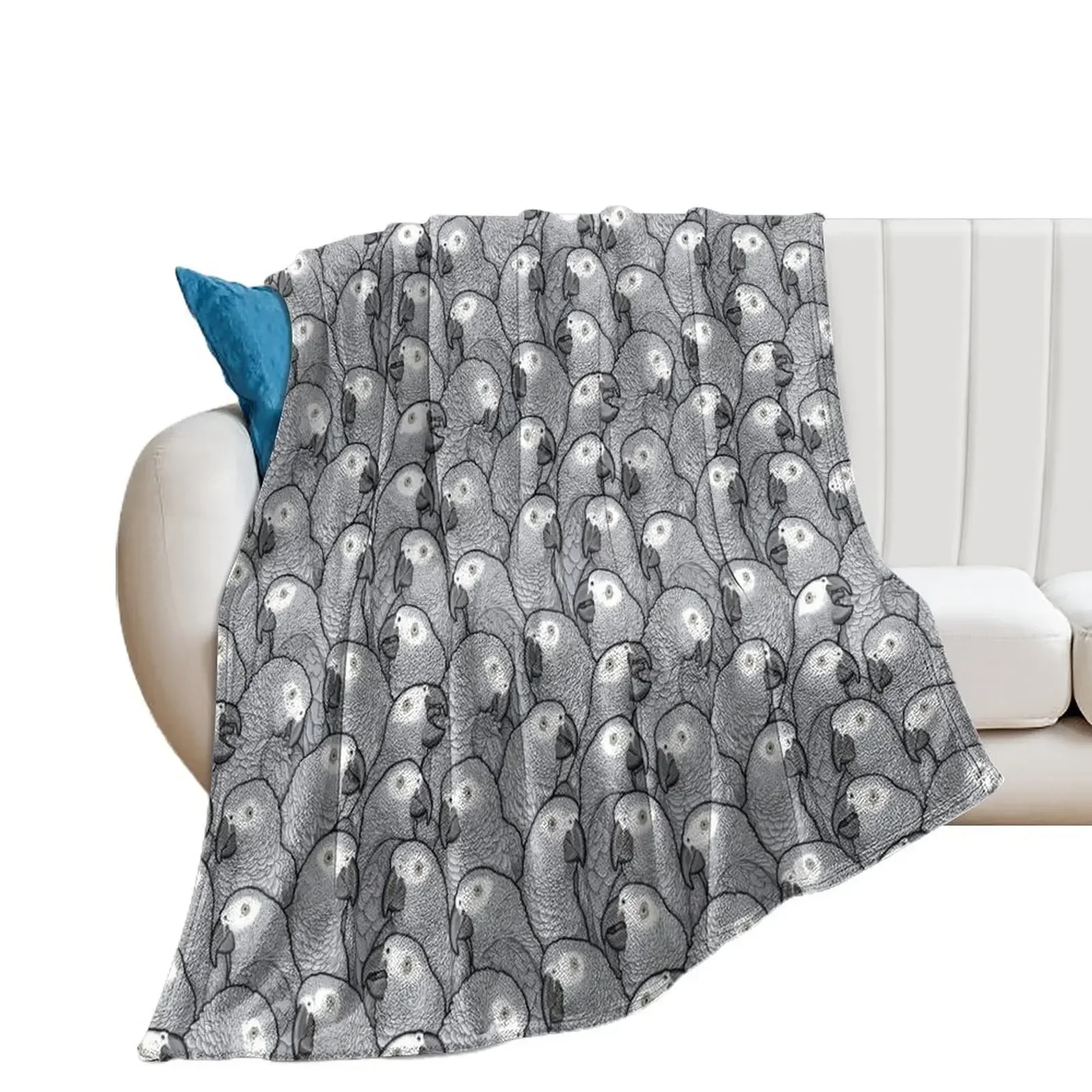 

African Grey Parrots Throw Blanket Flannel Flannels cosplay anime Blankets