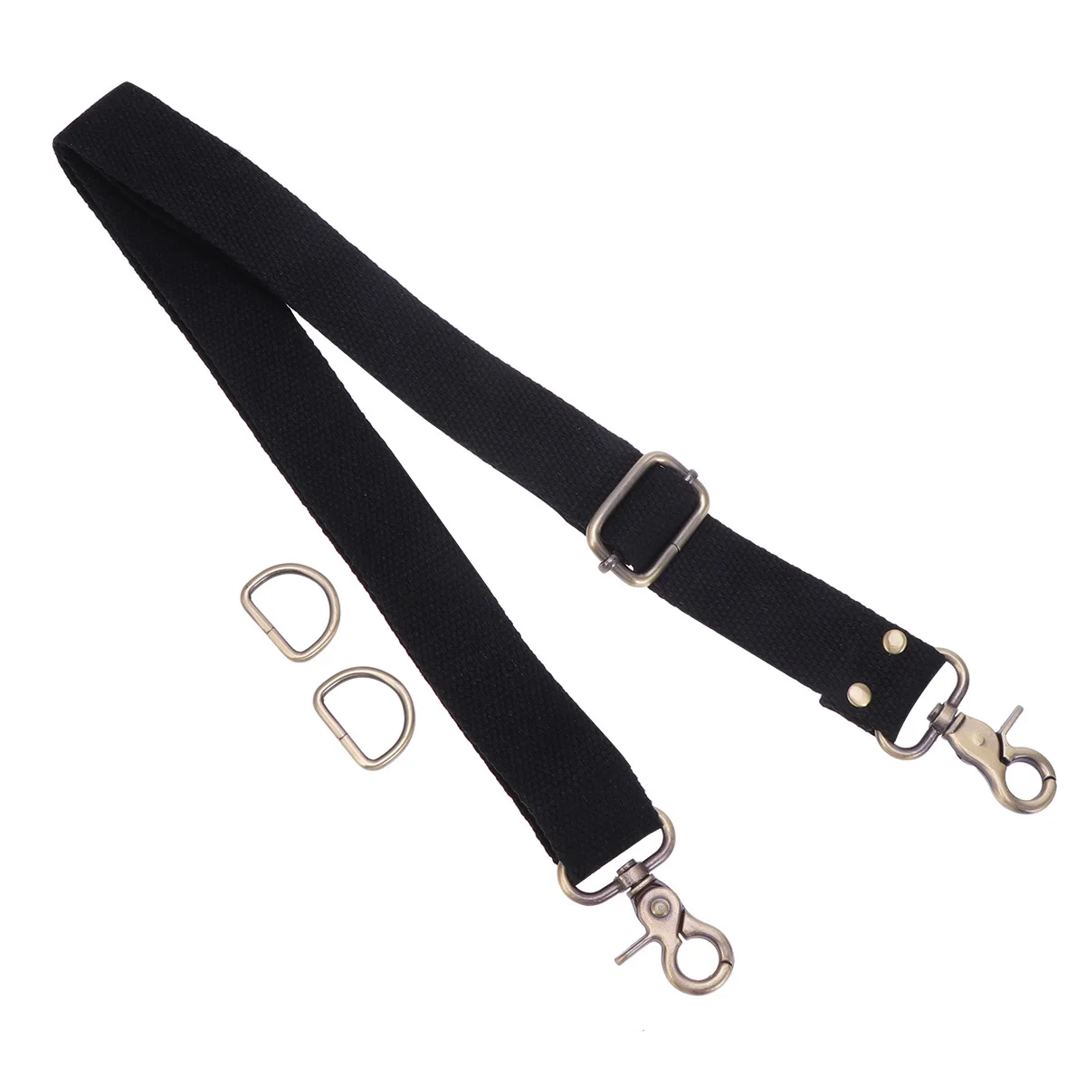 1 قطعة حزام القطن قابل للتعديل قماش استبدال حقيبة الكتف Crossbody محفظة حزام أسود 3.2 سنتيمتر مشبك معدني مريح دائم