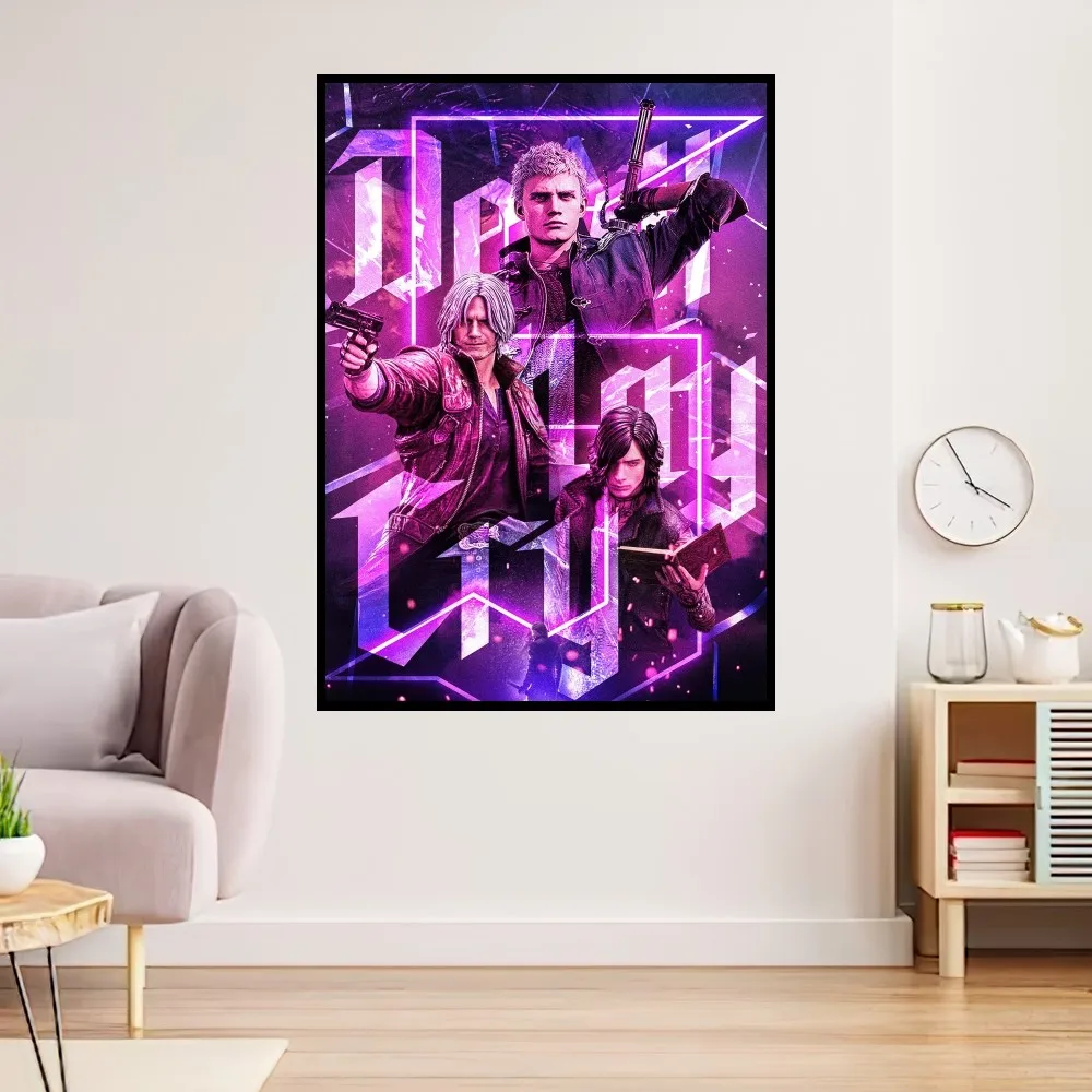 Game D-Devil May C-Cry Poster Prints Wall Painting Bedroom Living Room Decoration Office Small