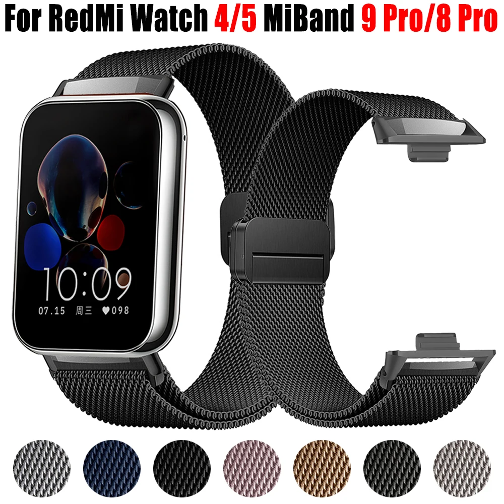 Business-Metallarmband für Redmi Watch 8Pro 9Pro, Milanaise-Edelstahlarmband für Xiaomi Miband 4 5, langlebiges Armbandzubehör