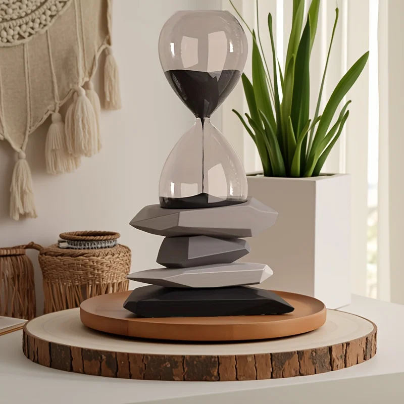 

Modern Minimalist Hourglass Timer Feng Shui Decor Creative Home Ornament Kids Birthday Gift