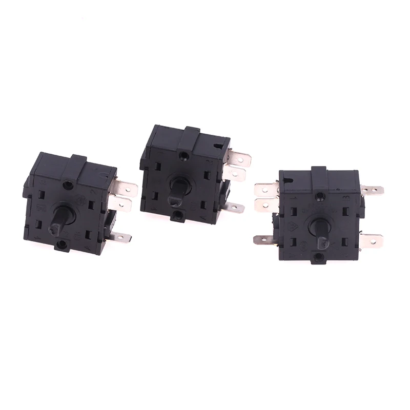 3/5 Pin 2/4 Position Rotary Switch Selector AC 250V 16A Radiator For Electric Room Heater-Black New