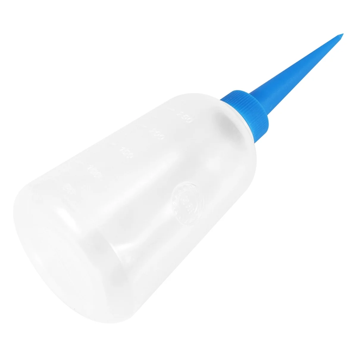 Garrafa aplicadora de cola líquida plástica, branco e azul transparente, 250ml