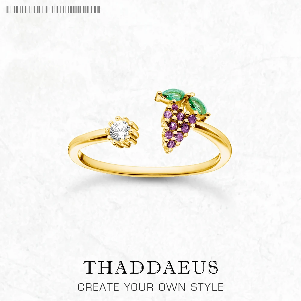 

Ring Grape Gold Brand New Trendy Fine Jewelry Pure 925 Strerling Silver Sweet And Stylish Gift For Women
