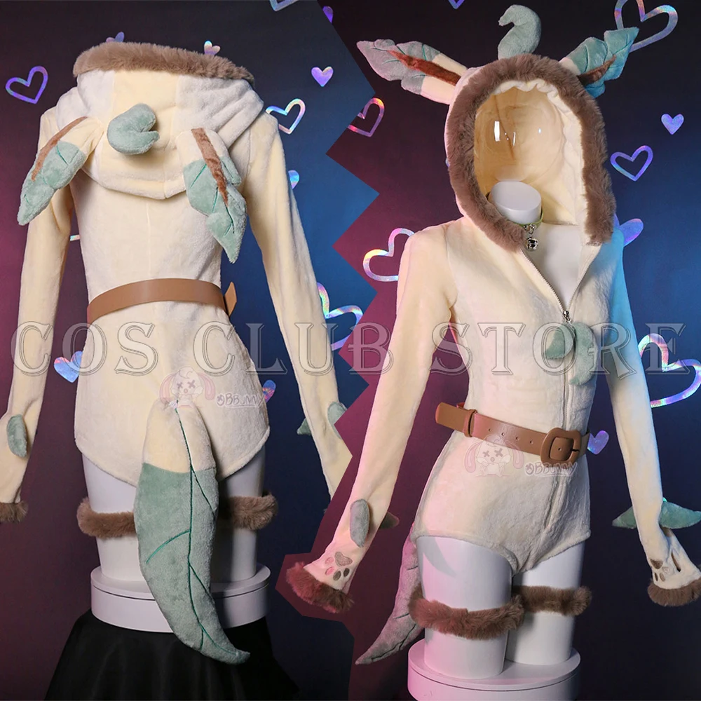 

Anime Lea Feon Foli purba Cosplay Costume Cute Cartoon Phyllali Kawaii Role Jumpsuit Tails Women Dress Bunny Nightclub Halloween