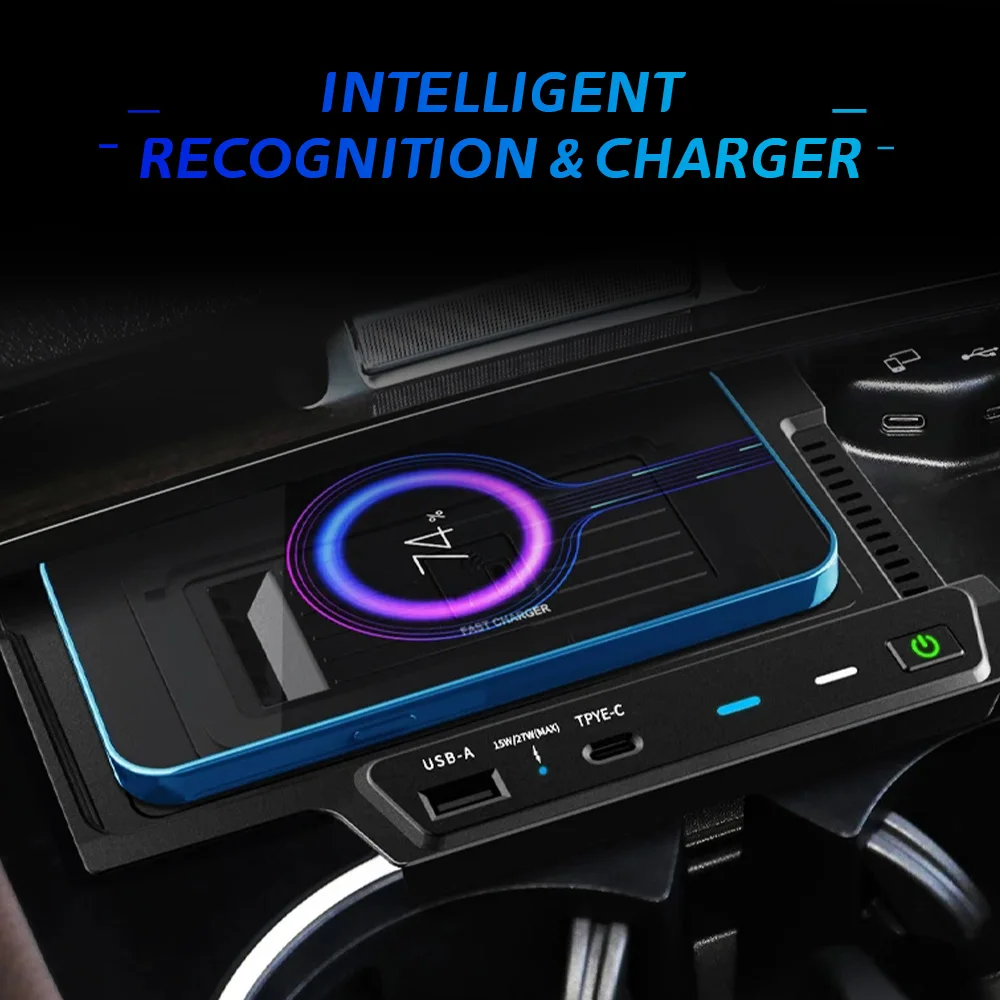 Car wireless charger 15w fast charger charging holder charging pad for Mercedes Benz GLE W167 C67 GLS X167 2020-2023