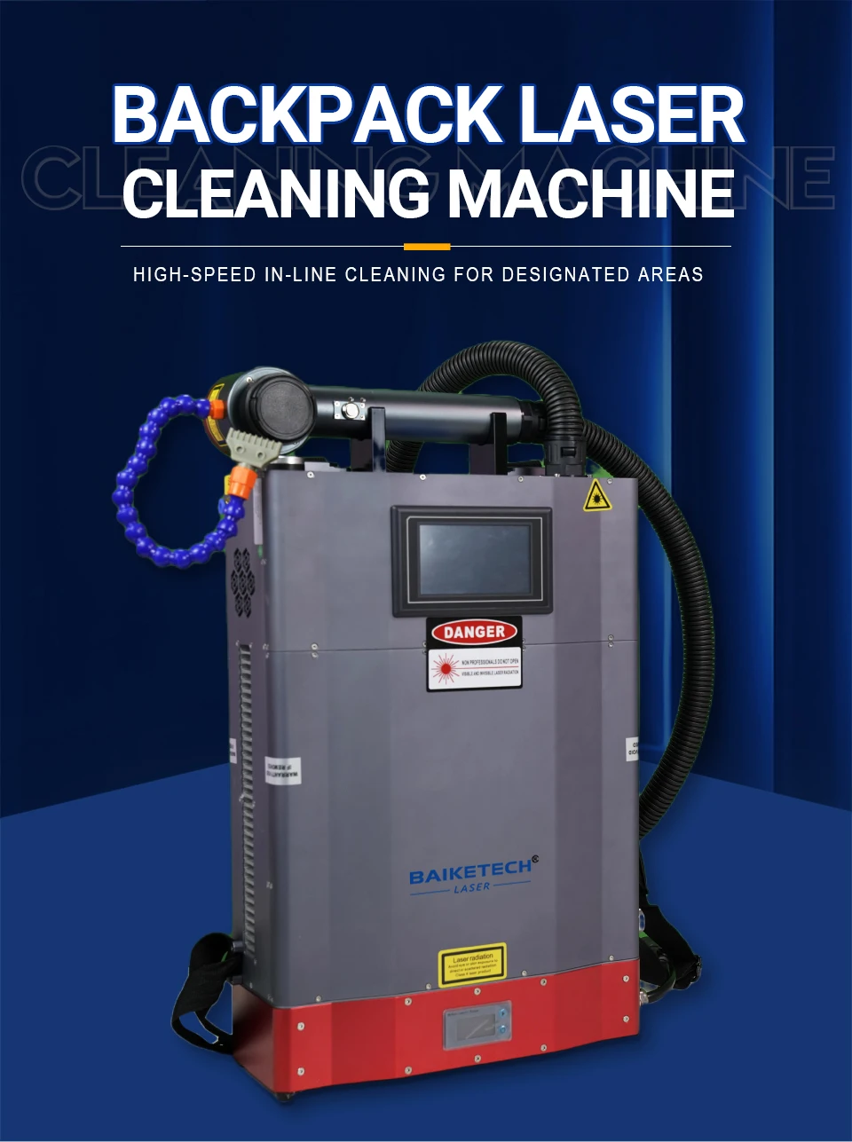 

TH-FLC300SC 300W JPT Backpack Pulse Laser Cleaning Machine Handheld Mopa Laser Cleaner Paint Oil Rust Coating Removal