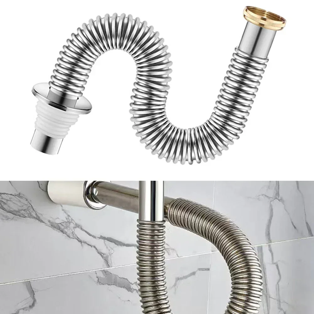 1/4 Launch Pipeline Accessories Stainless Steel Kitchen Sink Hose Sink Strainer Drain Pipe Plumbing Washbasin Kitchen Accessory