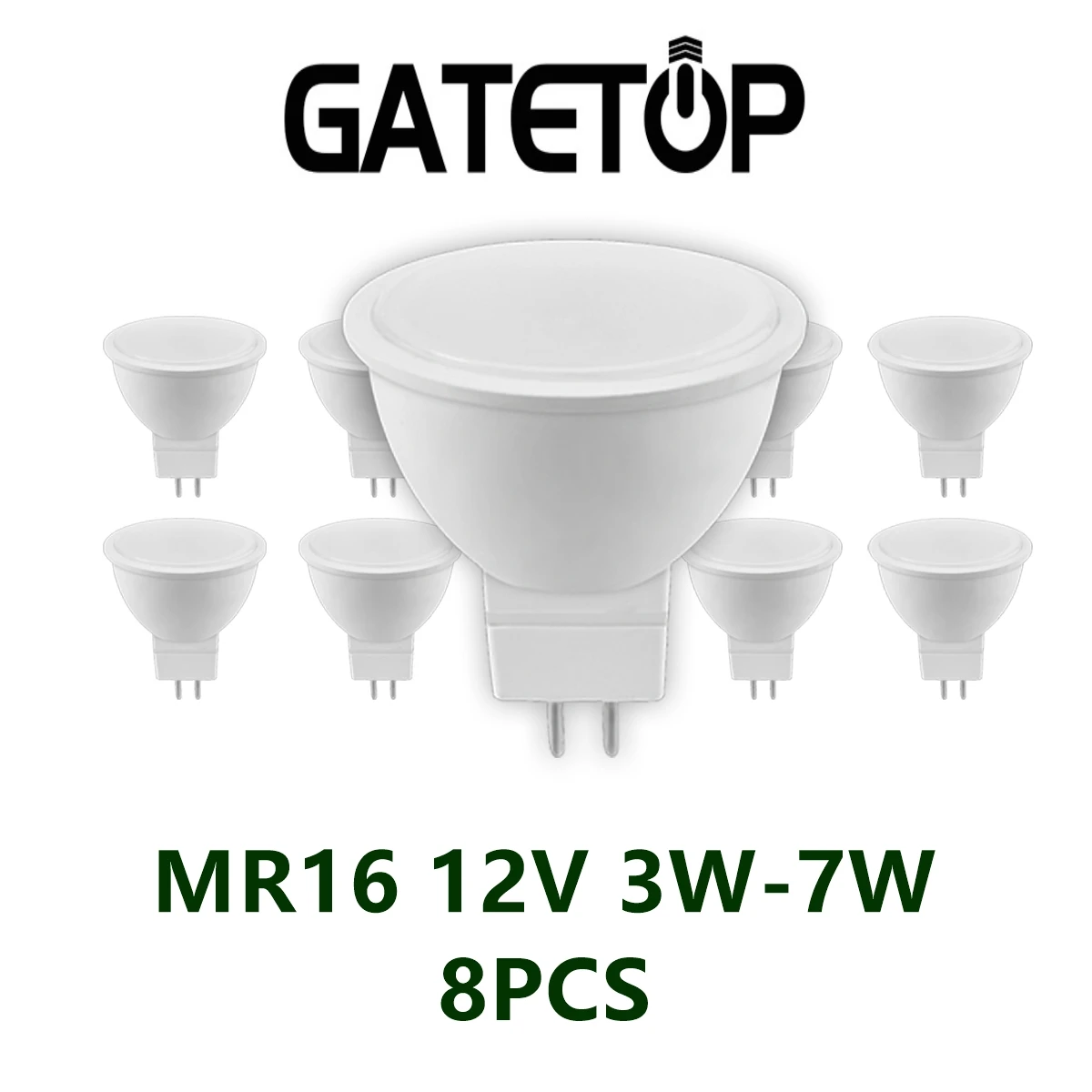 8pcs LED low-voltage spotlight MR16 gu4.0 12V 3W-7W Super bright warm white light replacement 20W 50W 100W halogen lamp