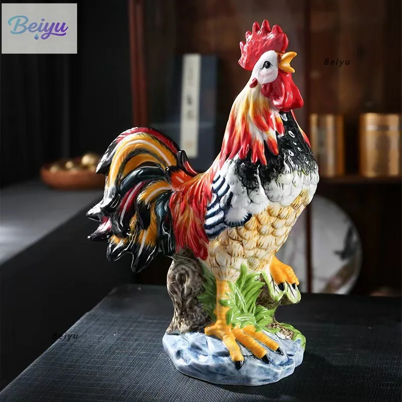 

High-end rooster ornament mascot living room wine cabinet entrance decoration handicrafts housewarming gifts