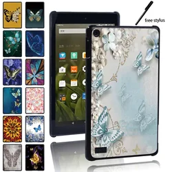 Universal tablet case for Fire HD10 Plus/5th/7th/9th/11th/HD 8 Plus/6th/7th/10th/8th/Fire 7 5/7/9th/12th butterfly print pattern